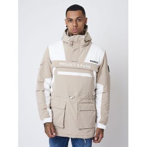 Project X Paris Manteau avec empiecement bi-matiere poches plaquees - Couleur - Beige, Taille - XXL