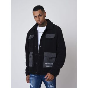 Project X Paris Veste effet laine peau de mouton - Couleur - Noir, Taille - XL