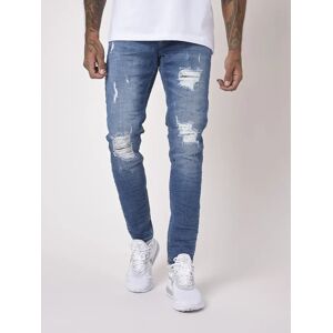 Project X Paris Jean slim basic bleu avec trous - Couleur - Bleu, Taille - 30