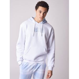 Project X Paris Hoodie capuche a carreaux bicolore - Couleur - Bleu Ciel, Taille - M