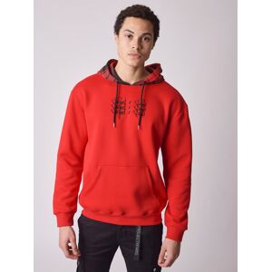 Project X Paris Hoodie capuche a carreaux bicolore - Couleur - Rouge, Taille - L