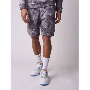 Project X Paris Short molleton delave et tachete - Couleur - Gris, Taille - L