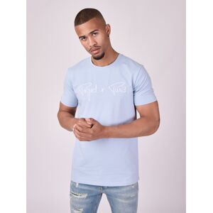 Tee-shirt basic broderie Essentials Project X Paris - Couleur - Bleu Ciel, Taille - M