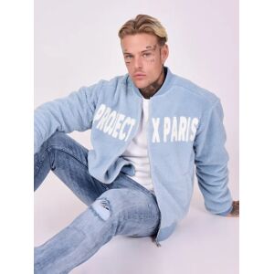 Project X Paris Veste teddy style pilou pilou - Couleur - Bleu Ciel, Taille - XL