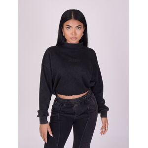 Project X Paris Sweat court col montant delave - Couleur - Noir, Taille - L