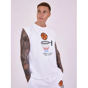 Project X Paris Tee shirt sans manche design basketball pixel Couleur Blanc Taille S