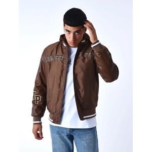 Project X Paris Veste oversize style universitaire avec ecusson brodes - Couleur - Marron, Taille - M