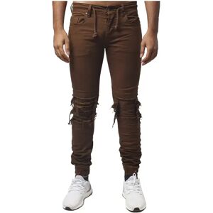 Project X Paris Jogg Jeans slim effet biker - Couleur - Marron, Taille - 30