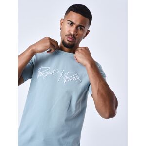 Project X Paris T-shirt basic full logo broderie - Couleur - Bleu vert, Taille - S