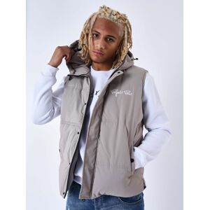 Project X Paris Blouson matelasse sans manches Capuche - Couleur - Taupe, Taille - XL