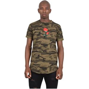 Project X Paris Tee Shirt motif CAMO brode rose - Couleur - Kaki, Taille - M