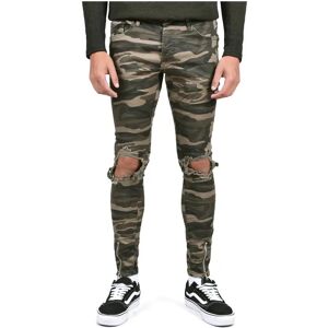 Project X Paris Jean skinny destroy CAMO - Couleur - Kaki, Taille - 31