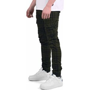 Project X Paris Pantalon slim cargo imprime Écossais - Couleur - Kaki, Taille - 30