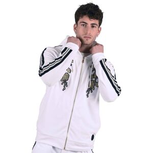 Project X Paris Veste velvet bandes contrastantes et patch floral dore - Couleur - Blanc, Taille - L