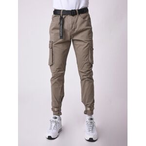 Project X Paris Jean Cargo poches et sangle de resserrement en bas - Couleur - Beige, Taille - 29