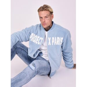 Project X Paris Veste teddy style pilou pilou - Couleur - Bleu Ciel, Taille - XL