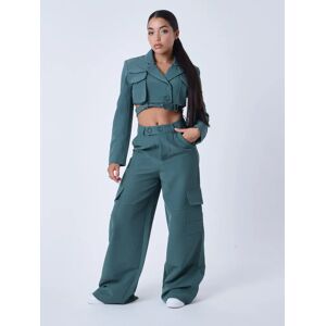 Project X Paris Pantalon tailleur style cargo - Couleur - Vert, Taille - M