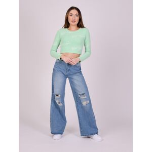 Project X Paris Pull crop effet maille logo - Couleur - Jade, Taille - S