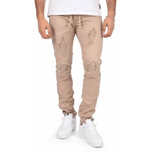 Project X Paris Jeans slim ceinture a lacet doublure biker - Couleur - Beige, Taille - 36