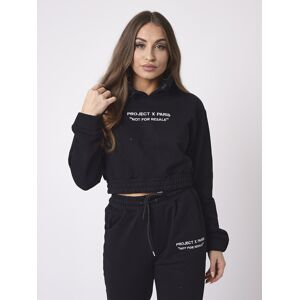 Project X Paris Sweat à capuche enfilable en molleton crop top - Couleur - Noir, Taille - XL