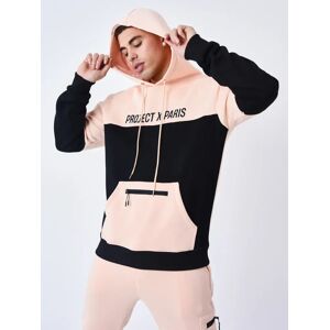 Project X Paris Sweat à capuche colorblock - Couleur - Pale peach, Taille - L