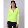 Project X Paris Pull col danseuse zip - Couleur - Jaune fluo, Taille - XL