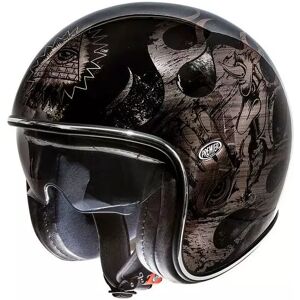 Casque Moto Jet Vintage Bd Black Chromed - Premier