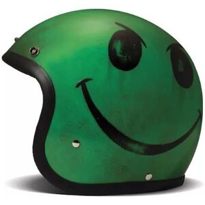 Casque Jet Handmade Vintage Smile Acid Green - DMD