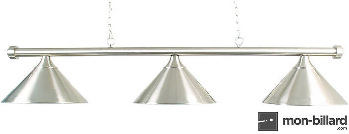 Buffalo Luminaire Billard 3 Coupoles acier brossé 150cm Buffalo Luminaire Billard 3 Coupoles acier brossé 150cm