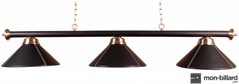Buffalo Luminaire Billard 3 Coupoles cuir noir, 150cm Buffalo Luminaire Billard 3 Coupoles cuir noir, 150cm