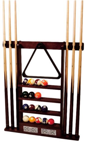 Accessoires Mon Billard Porte queues mural 6 queues tout-en-un bois foncé Accessoires Mon Billard Porte queues mural 6 queues tout-en-un bois foncé