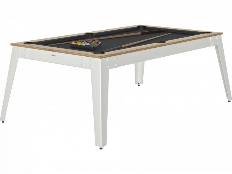 Billard René Pierre Billard convertible René Pierre Steel Chêne - pieds blanc métal Billard René Pierre Billard convertible René Pierre Steel Chêne - pieds blanc métal