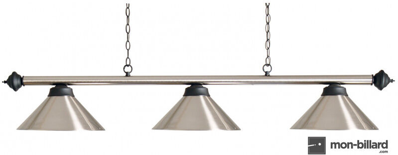 Buffalo Luminaire pour billard 3 coupoles acier brossé Buffalo Luminaire pour billard 3 coupoles acier brossé