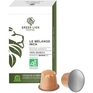 Green Lion Coffee 10 Capsules Bio Le mélange Inca - Nespresso compatible - GREEN LION COFFEE - Sélection Verte (Bio) - Publicité