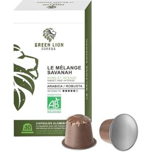 Green Lion Coffee 10 Capsules Bio Le mélange Savanah - Nespresso compatible - GREEN LION COFFEE - Sélection Verte (Bio) - Publicité