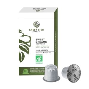 Green Lion Coffee 10 Capsules Sweet dreams Bio décaféiné - Nespresso compatible - GREEN LION COFFEE - Sélection Verte (Bio) - Publicité