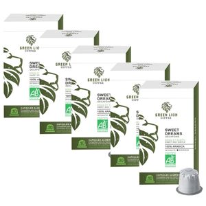Green Lion Coffee Pack 50 capsules Bio Sweet dreams décaféiné - Nespresso compatible - GREEN LION COFFEE - Sélection Verte (Bio) - Publicité
