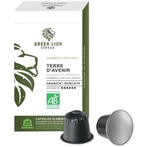 Green Lion Coffee 10 Capsules Bio Terre d'avenir - Nespresso compatible - GREEN LION COFFEE - Sélection Verte (Bio) - Publicité