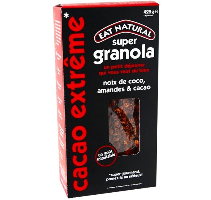 Eat Natural Super Granola noix de coco, amandes et cacao - 425g - 425.0000 - Publicité