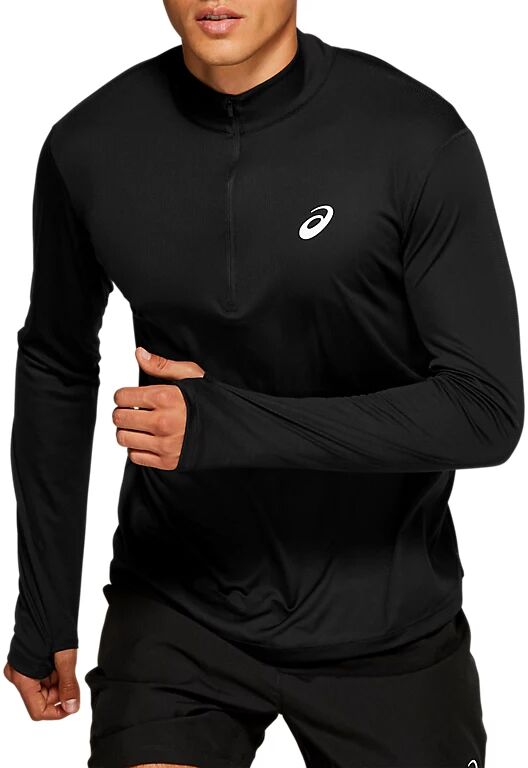 Asics Silver Ls 1/2 Zip Top Performance Black Hommes Taille L