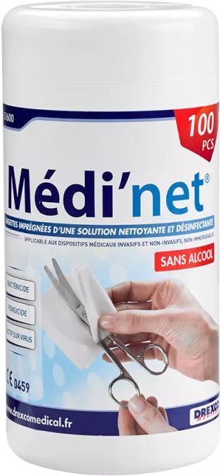 LINGETTES DÉSINFECTANTES SANS ALCOOL MEDI'NET LINGETTES DÉSINFECTANTES SANS ALCOOL MEDI'NET