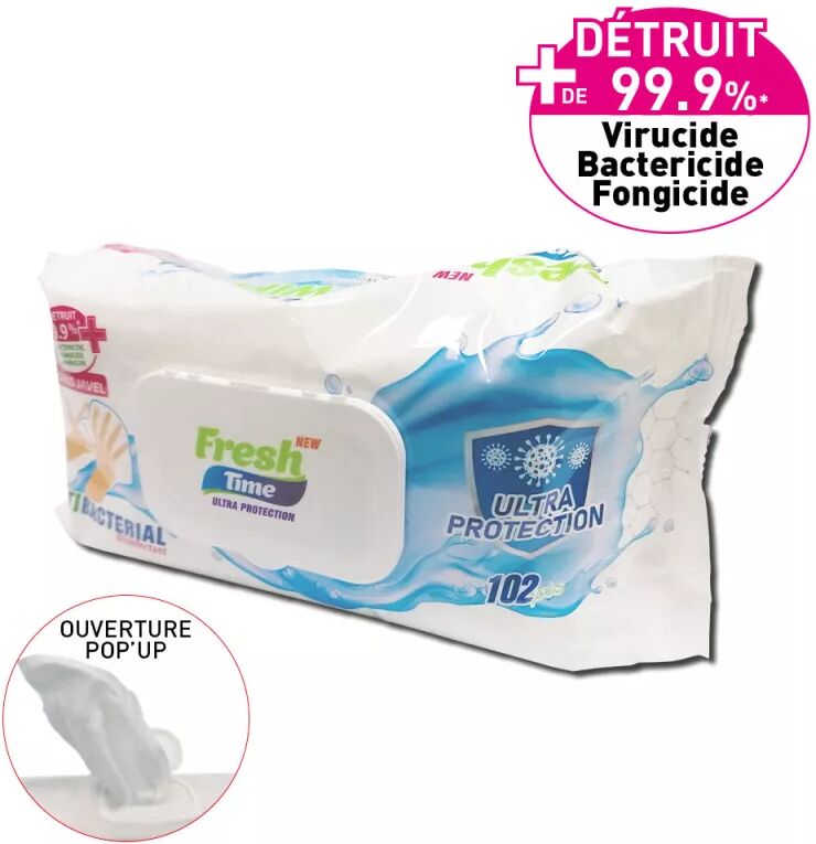 LINGETTES DÉSINFECTANTES VIRUCIDES - ANTIBACTÉRIENNES FRESH TIME LINGETTES DÉSINFECTANTES VIRUCIDES - ANTIBACTÉRIENNES FRESH TIME