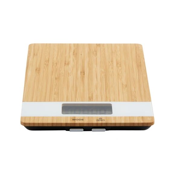 ZODIO Balance de cuisine électronique en bambou/écran blanc 5kg