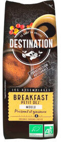 Destination Bio Café Moulu Bio pour le Petit Déjeuner 100% Arabica Destination 250g