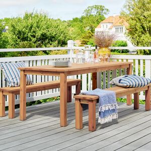 Cemonjardin Salon de jardin table + 2 bancs en bois - 8 places