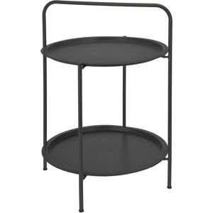 Cemonjardin Table basse 2 plateaux anthracite Ø50 cm