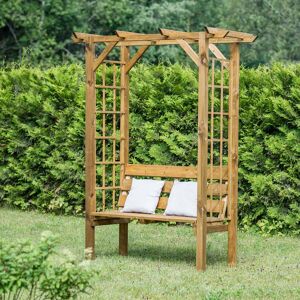 Cémonjardin Banc 2 places avec arche en bois