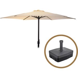 Cémonjardin Parasol droit crème + pied de parasol