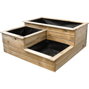 Cemonjardin Carre Potager 3 bacs en bois