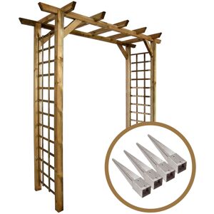 Cemonjardin Arche jasmin droite + 4 supports poteaux a enfoncer